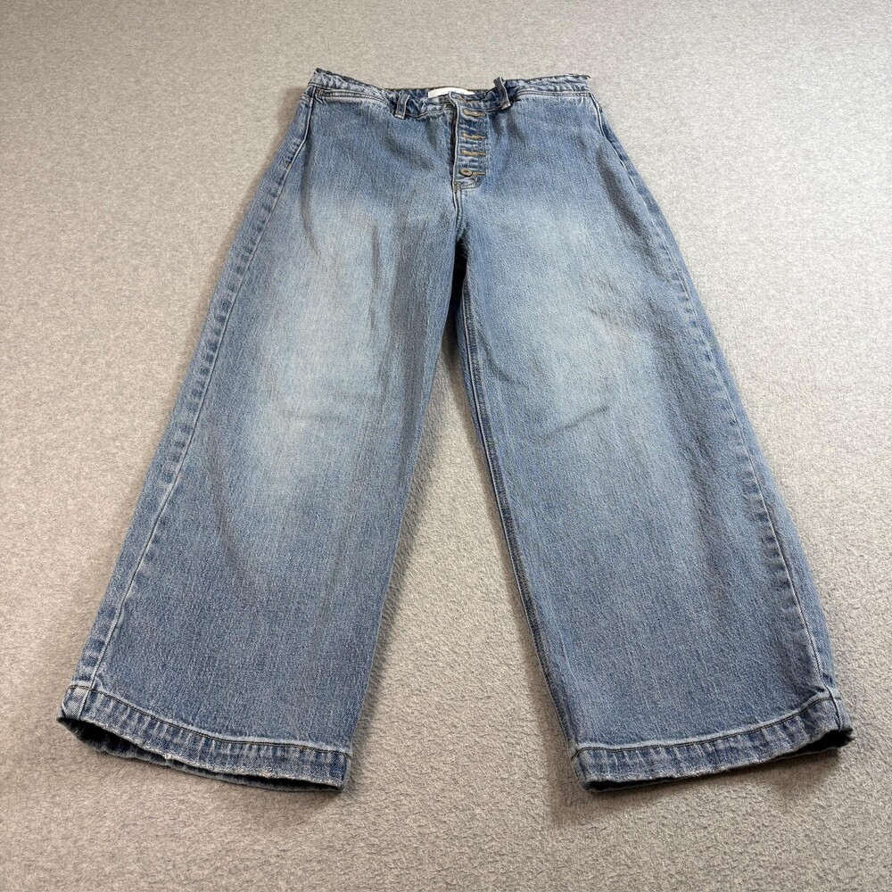 KanCan Jeans Womens 11/29 High Rise Wide Leg Button Fly Denim Pant Loose Relaxed